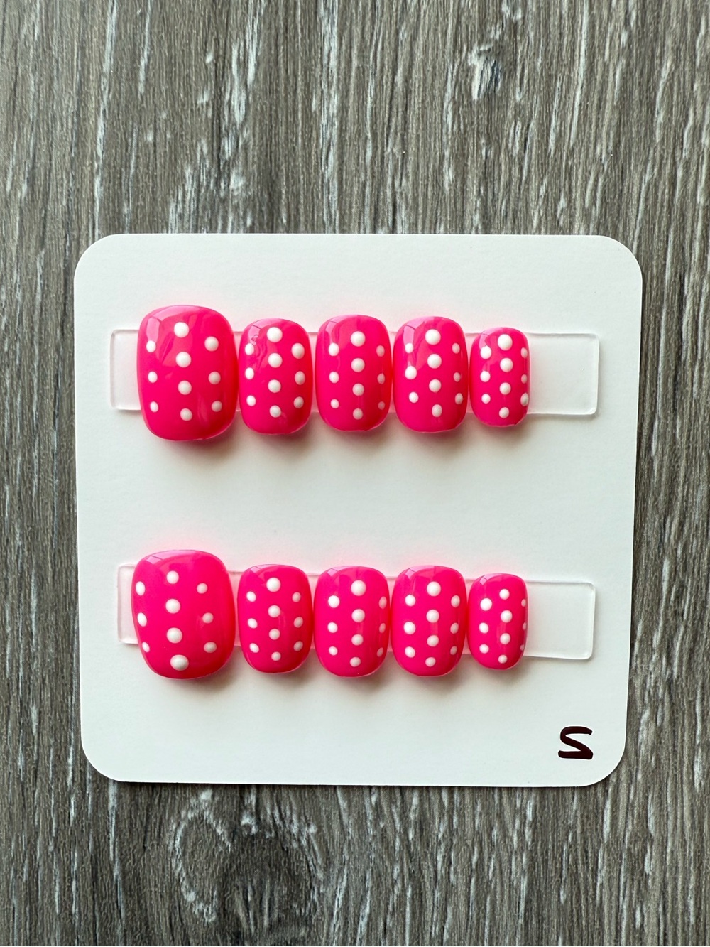 Hot Pink Polka Dot Press-On Nails - Cute Playful Set
